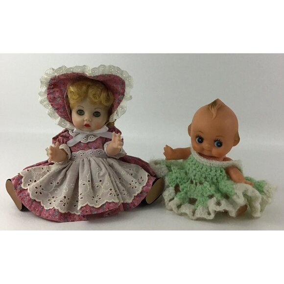 Rothschild Doll Co. Vinyl Jointed 1985 Blonde Braids Green Eyes 11” Floral Dress - Picture 4 of 16